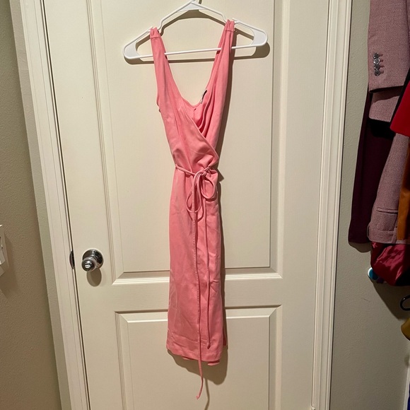 AYR The Yowza Dress XS Agua Fresca Pink Wrap Dress 100% Pima Cotton NWT - Picture 7 of 7